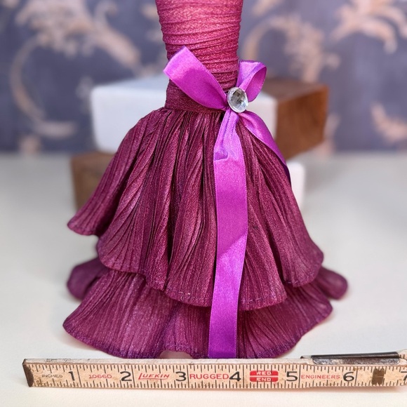 Vintage Necklace Holder with Strapless Gown with Purple Bow - Picture 12 of 12